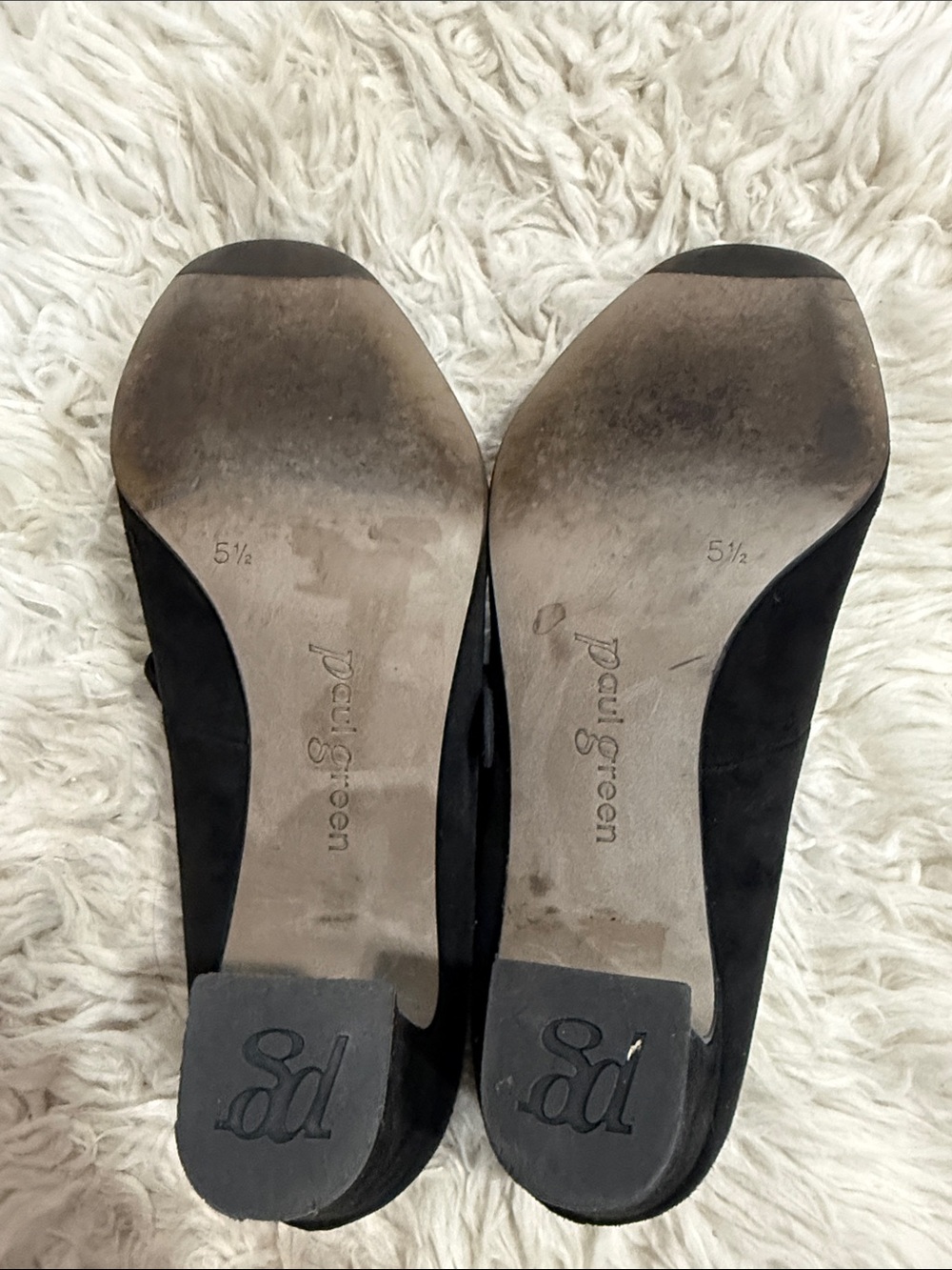 Paul Green Black Suede Nadia Mary Jane Block Heel Pumps Size 8 - Picture 5 of 10